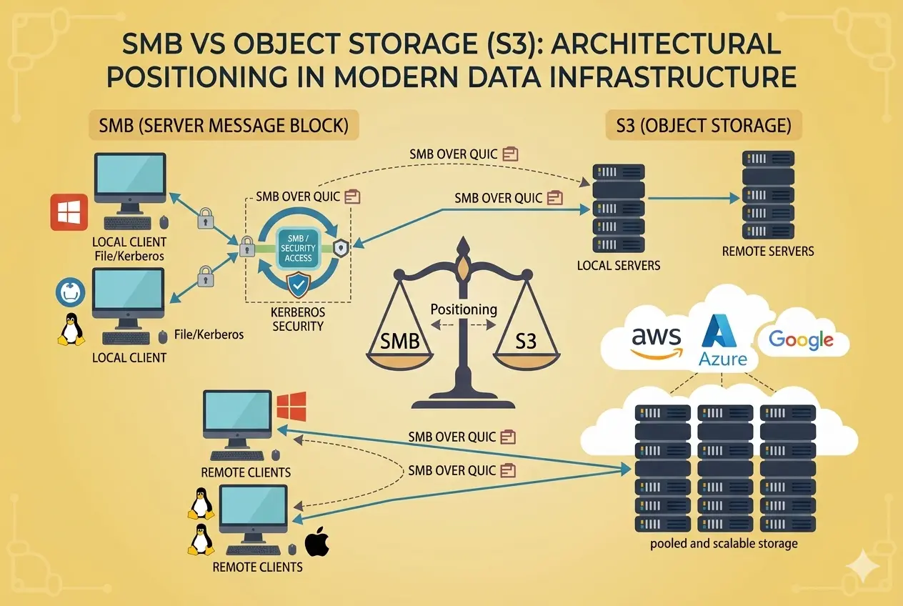 SMB vs Object Storage (S3) architectural positioning