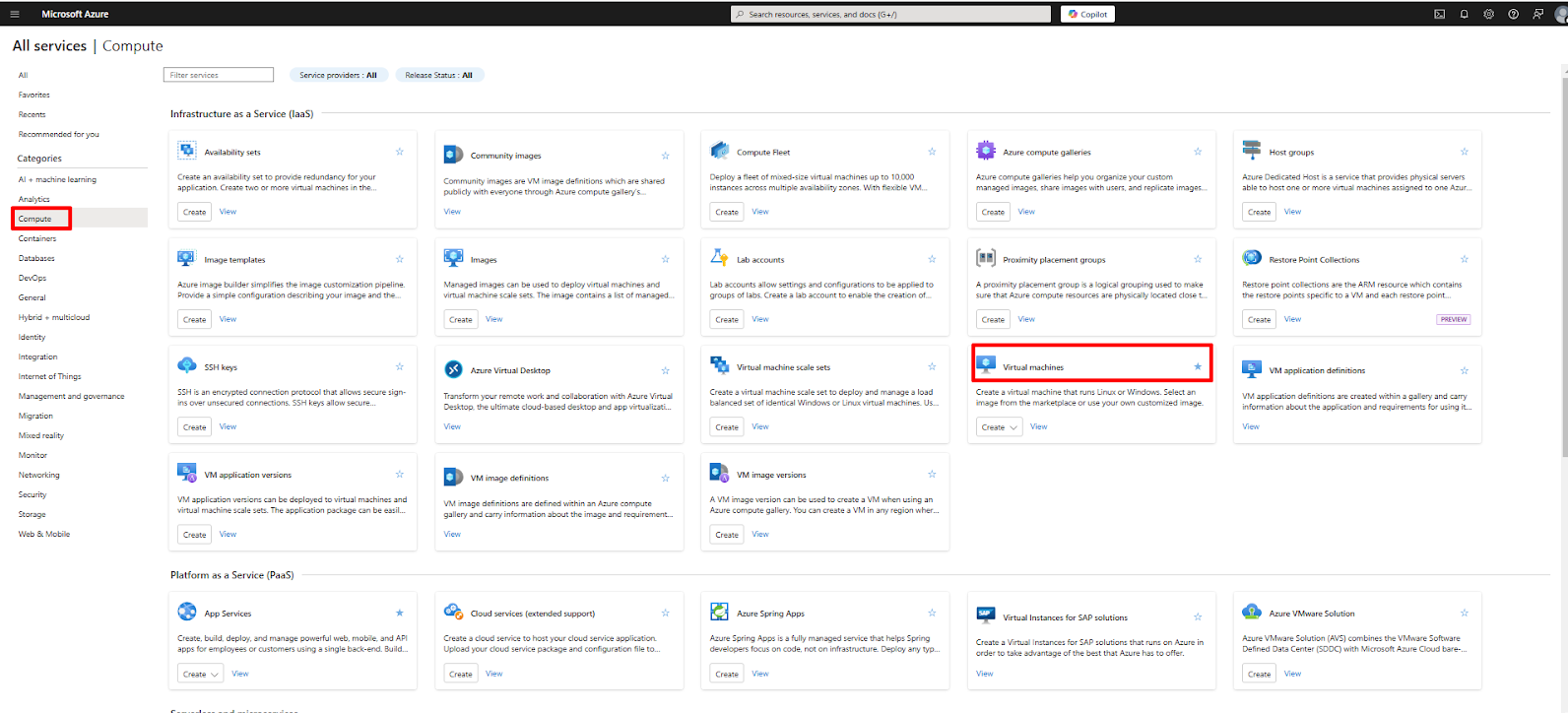 login to azure creating VM