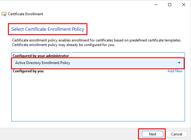 certficate enrollment policy