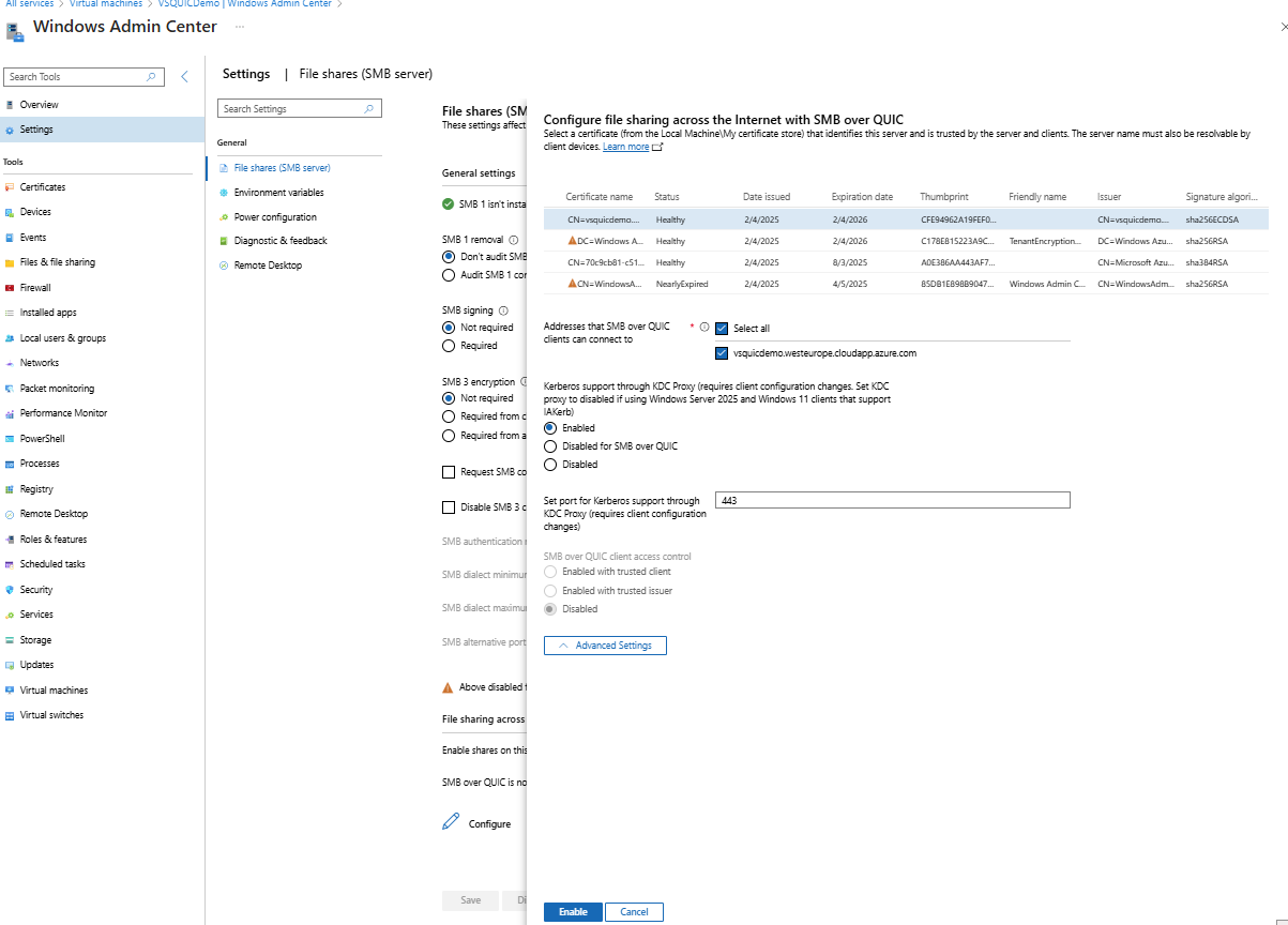 select file server certificate 1