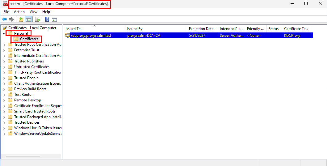 local computer certificate