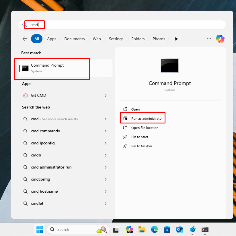 windows elevated command line terminal