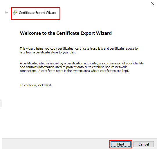 domain controller export certificate