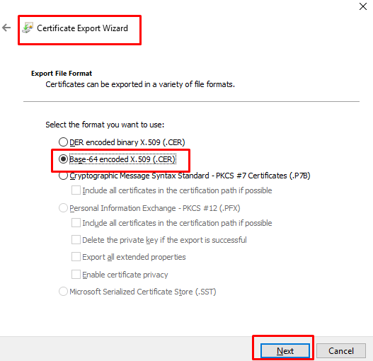 domain controller export certificate