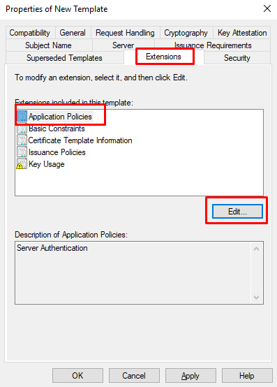 certificate application policies